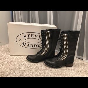 Steve Madden Tropador black leat. NEVER WORN